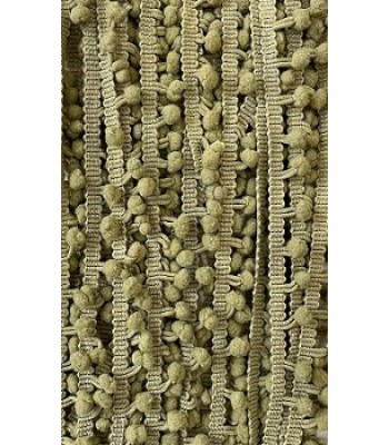 Tρέσα Mini Cotton Πον Πον Λαδί 0,5εκ. (ανά μέτρο)